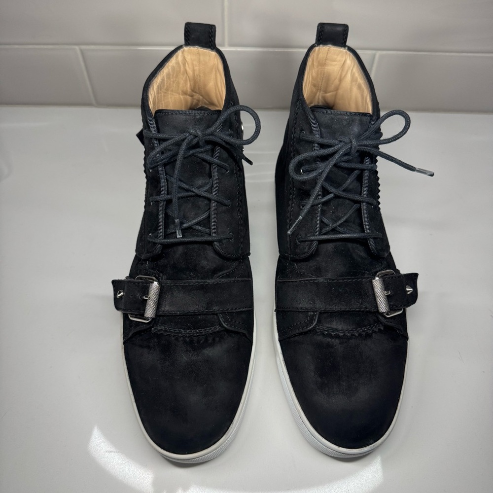 Christian Louboutin Nono Suede Belted Hi Top Sneakers - Picture 7 of 11